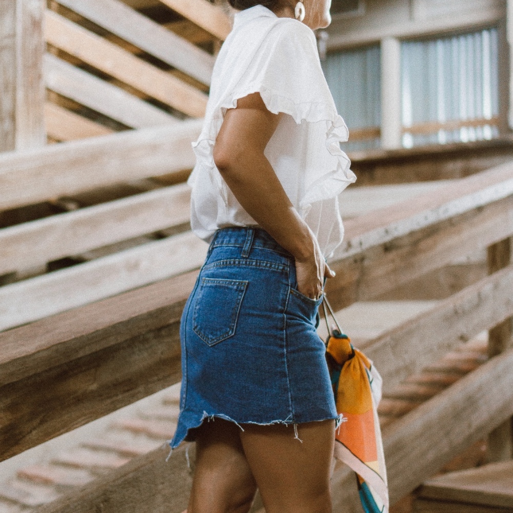 Sage The Label Denim Mini Skirt - Picture 2 of 3